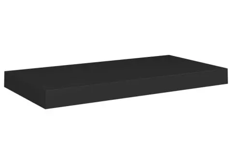 Raft de perete suspendat, negru, 50x23x3,8 cm, MDF - 2/5