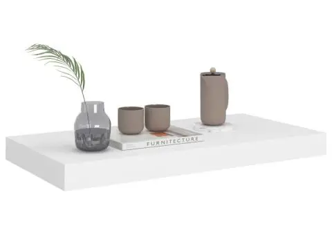 Raft de perete suspendat, alb, 50x23x3,8 cm, MDF - 3/5