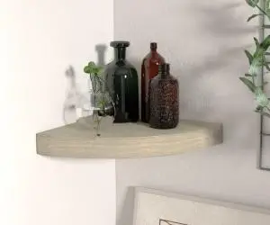 vidaXL Raft colțar de perete, stejar, 25 x 25 x 3,8 cm, MDF