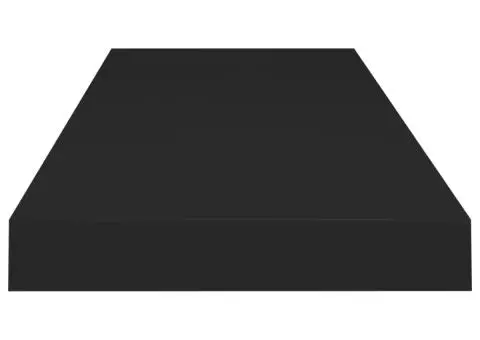 Rafturi de perete suspendate 2 buc., negru, 80x23,5x3,8 cm, MDF - 5/5