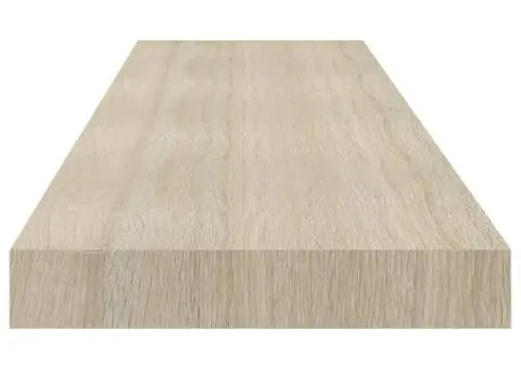 Rafturi de perete suspendate 2 buc., stejar, 90x23,5x3,8 cm MDF - 5/5