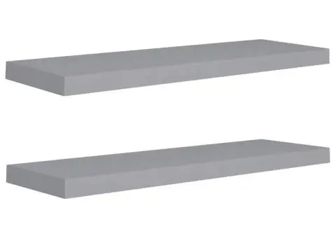 Rafturi de perete suspendate, 2 buc., gri, 80x23,5x3,8 cm, MDF - 2/5