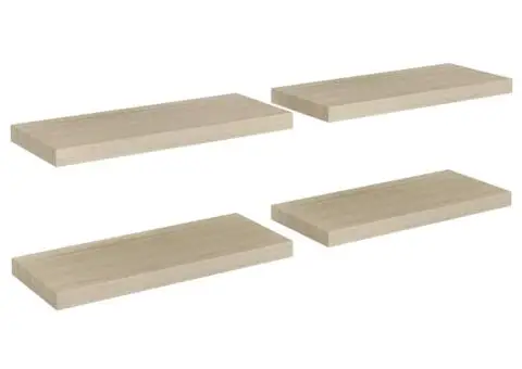 Rafturi de perete suspendate, 4 buc., stejar 60x23,5x3,8 cm MDF - 2/5