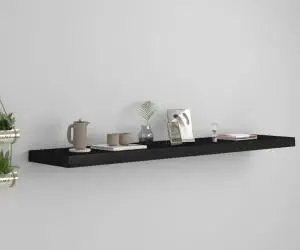 vidaXL Raft de perete suspendat, negru, 120x23,5x3,8 cm, MDF