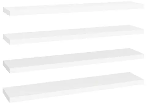 Rafturi de perete, 4 buc., alb, 120 x 23,5 x 3,8 cm, MDF - 2/5