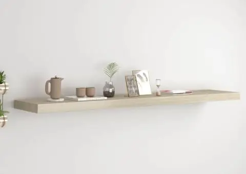 Raft de perete suspendat, stejar, 120x23,5x3,8 cm, MDF - 1/5