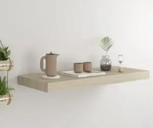 vidaXL Raft de perete suspendat, stejar, 60x23,5x3,8 cm, MDF