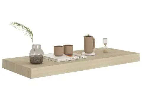 Raft de perete suspendat, stejar, 60x23,5x3,8 cm, MDF - 3/5
