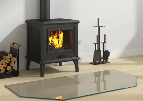 Placă de sticlă pentru șemineu, hexagonală, 100x50 cm - 1/5