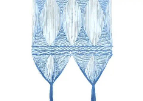 Perdea macrame, albastru, 140 x 240 cm, bumbac - 1/5