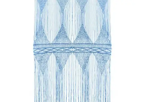 Perdea macrame, albastru, 140 x 240 cm, bumbac - 2/5