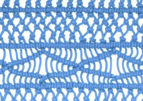 Perdea macrame, albastru, 140 x 240 cm, bumbac - 4/5