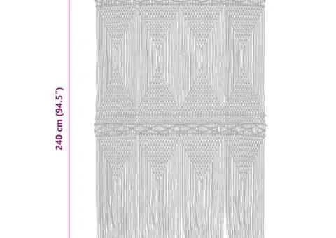 Perdea macrame, albastru, 140 x 240 cm, bumbac - 5/5