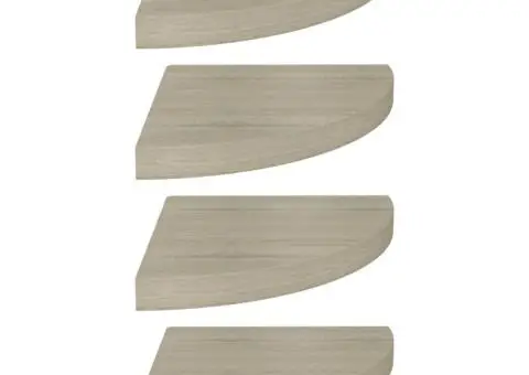 Rafturi colț suspendate, 4 buc., stejar, 35x35x3,8 cm, MDF - 2/5