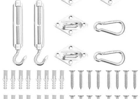Set accesorii parasolar, 8 piese, oțel inoxidabil - 1/5