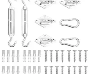 vidaXL Set accesorii parasolar, 8 piese, oțel inoxidabil