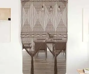 vidaXL Perdea macrame, gri taupe,140 x 240 cm, bumbac
