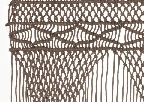 Perdea macrame, gri taupe,140 x 240 cm, bumbac - 4/5