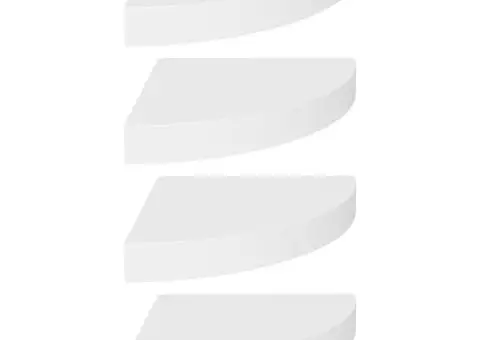 Rafturi colțar de perete, 4 buc., alb, 25 x 25 x 3,8 cm, MDF - 2/5