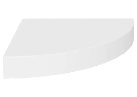 Rafturi colțar de perete, 4 buc., alb, 25 x 25 x 3,8 cm, MDF - 3/5