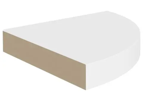 Rafturi colțar de perete, 4 buc., alb, 25 x 25 x 3,8 cm, MDF - 4/5