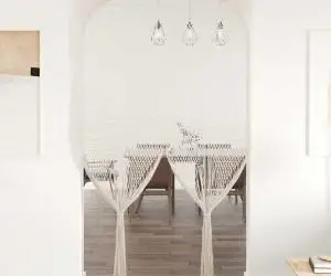vidaXL Perdea macrame, 140 x 240 cm, bumbac