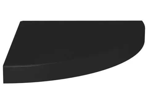 Raft colțar de perete, negru, 35 x 35 x 3,8 cm, MDF - 2/5