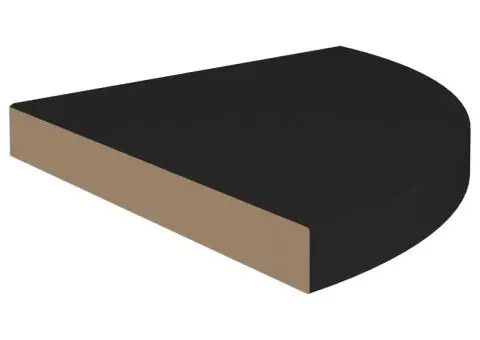 Raft colțar de perete, negru, 35 x 35 x 3,8 cm, MDF - 3/5
