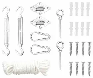 vidaXL Set accesorii parasolar, 9 piese, oțel inoxidabil