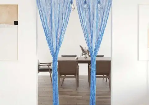 Perdea macrame, albastru, 140 x 240 cm, bumbac - 1/5