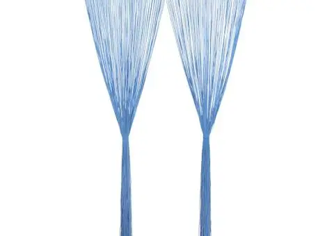 Perdea macrame, albastru, 140 x 240 cm, bumbac - 2/5