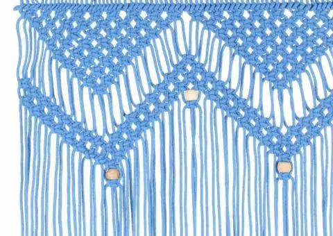 Perdea macrame, albastru, 140 x 240 cm, bumbac - 4/5