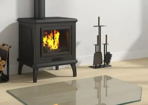 Placă de sticlă pentru șemineu, hexagonală, 80x60 cm - 1/5