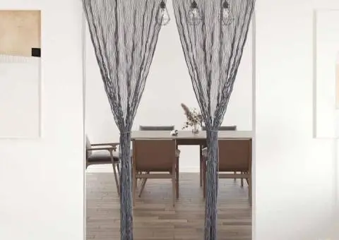 Perdea macrame, antracit, 140 x 240 cm, bumbac - 1/5