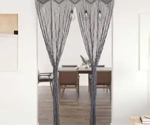 vidaXL Perdea macrame, antracit, 140 x 240 cm, bumbac