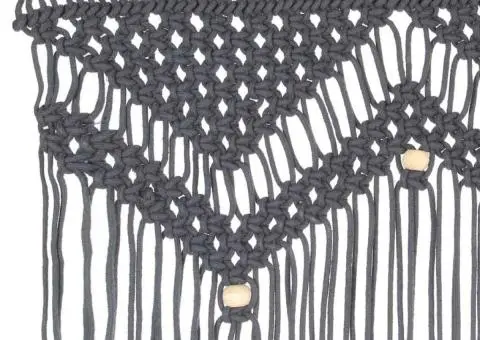 Perdea macrame, antracit, 140 x 240 cm, bumbac - 4/5