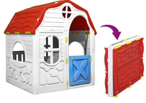 Căsuță de joacă pliabilă copii cu ușă și ferestre funcționale - 2/5