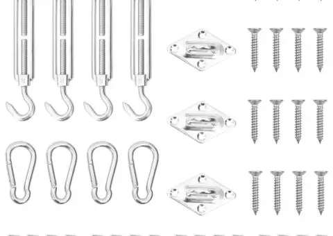 Set accesorii parasolar din oțel inoxidabil, 12 piese - 1/5