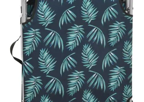 Șezlong pliabil, oțel, model frunze, material textil - 5/5