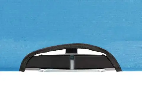 Șezlong pliabil pentru 2 persoane, albastru, oțel - 5/5