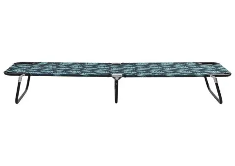 Șezlong de plajă pliabil, model frunze, oțel - 2/5