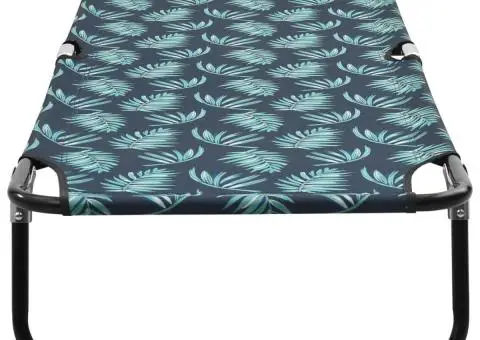Șezlong de plajă pliabil, model frunze, oțel - 3/5