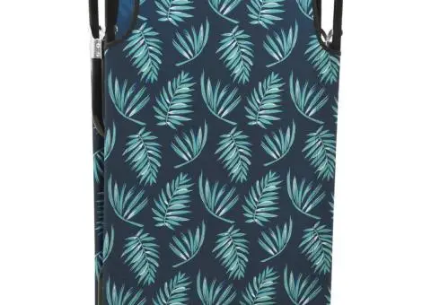 Șezlong de plajă pliabil, model frunze, oțel - 4/5