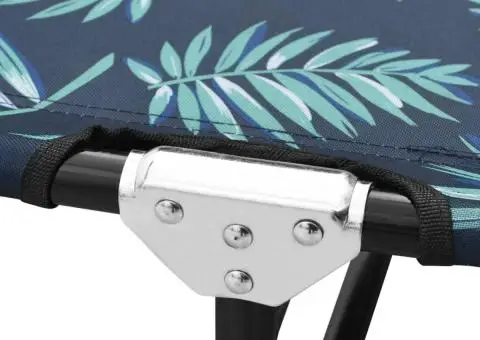 Șezlong de plajă pliabil, model frunze, oțel - 5/5