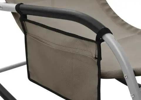 Șezlong din textilenă, gri taupe și gri - 5/5