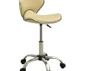 vidaXL Scaun pentru salon spa, crem, piele ecologică
