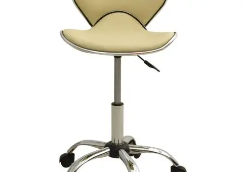 Scaun pentru salon spa, crem, piele ecologică - 2/5