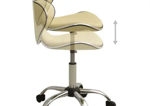 Scaun pentru salon spa, crem, piele ecologică - 3/5