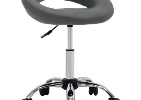 Scaun de lucru pivotant, gri, piele ecologică - 1/5