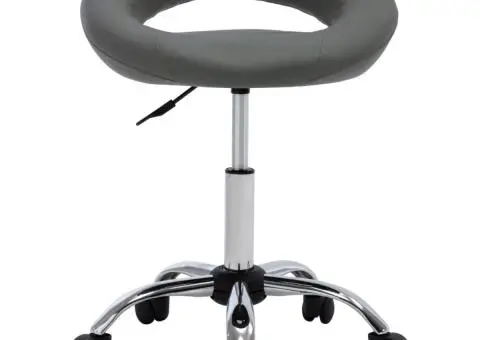 Scaun de lucru pivotant, gri, piele ecologică - 2/5